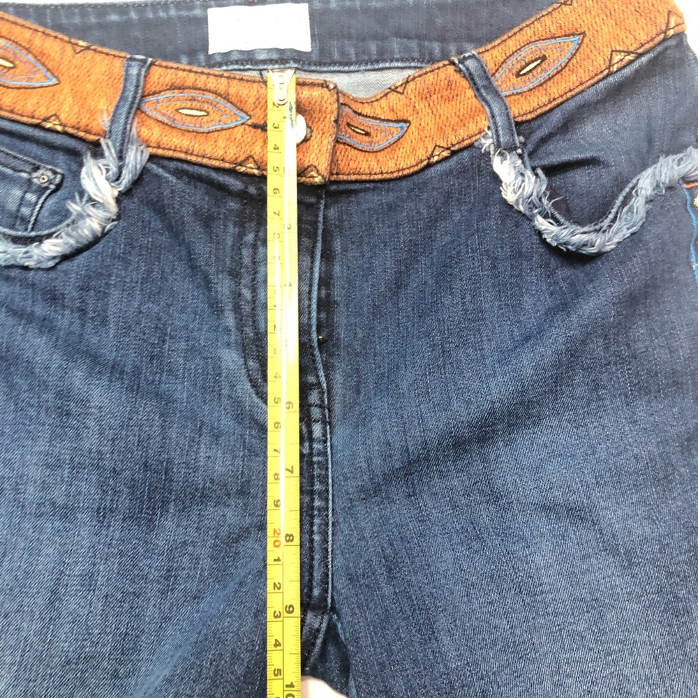 Nicole Miller Artelier Flare Embroidered Jeans 27 - Picture 10 of 12